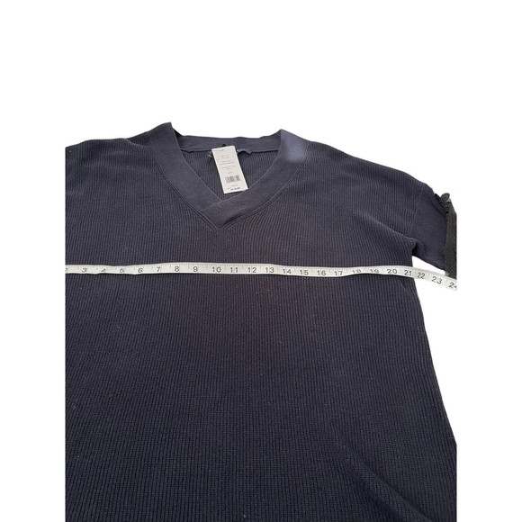 French Connection Caballo Lace Sweater NWT Blue-Black Size M V-Neck Long Sleeve - Picture 11 of 12